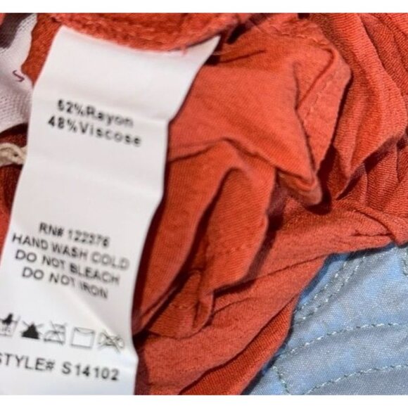 Mustard Seed Orange Crinkled Jumpsuit Rayon & Viscose Fabric Adjustable Straps S - Picture 4 of 5